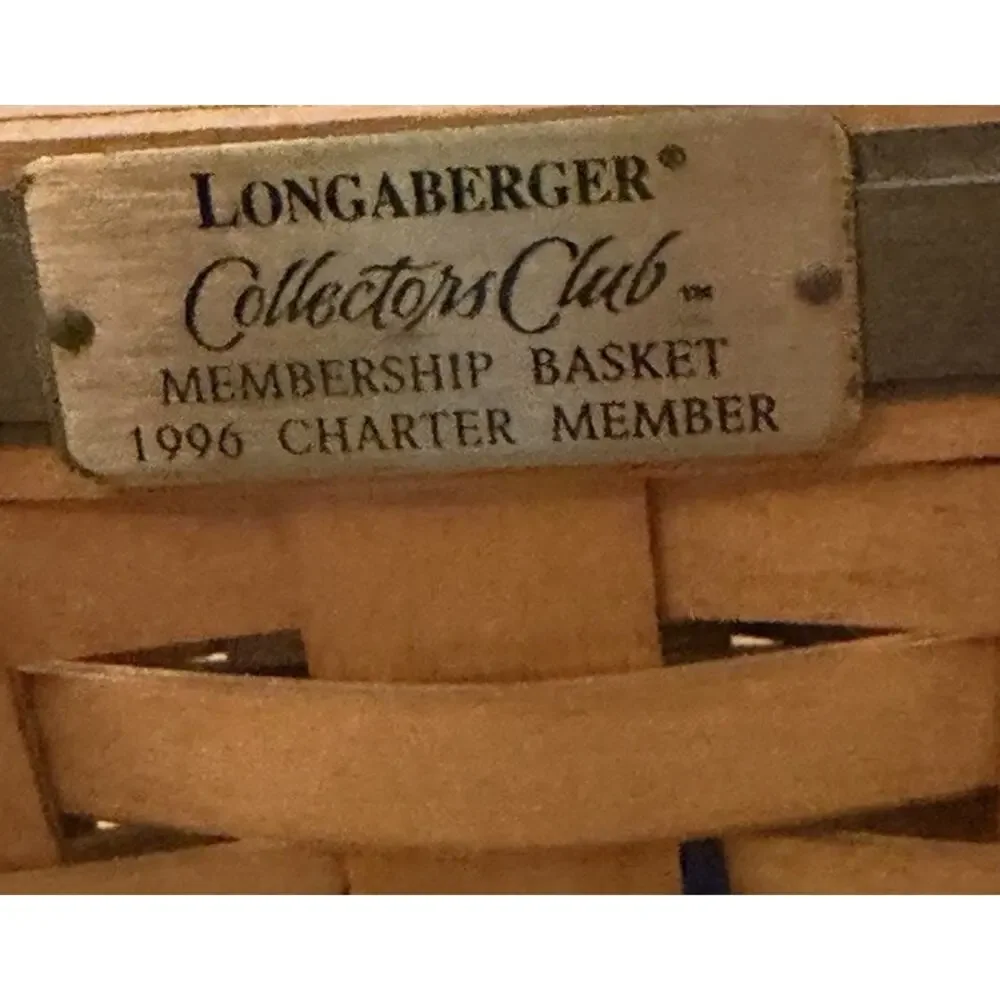 Longaberger Collectors Club Membership Basket 1996 Charter Member Signed 3391-62